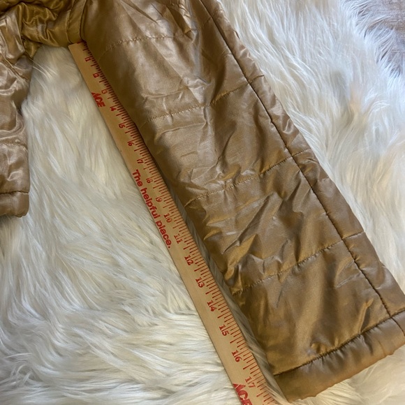 Etcetera Metallic Gold Puffer Jacket with zip off sleeves - Picture 9 of 13